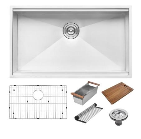 140mm Opening SUS 304 Undermount 1 Bowl Kitchen Sink