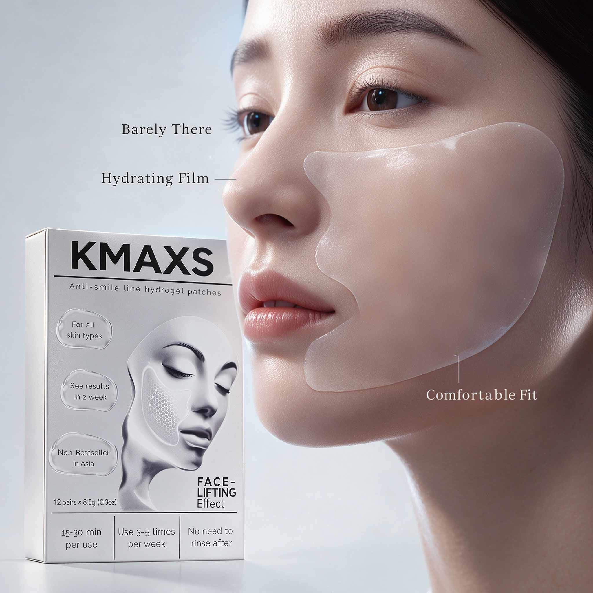 Anti Smile Line Facial Hydrogel Sheet Mask Patches Deep Hydrating Lifting Wrinkle
