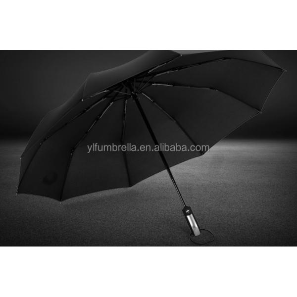 23inch 10K 190T Pongee Automatic Folding Umbrella with Auto Open Close and Steel Shaft