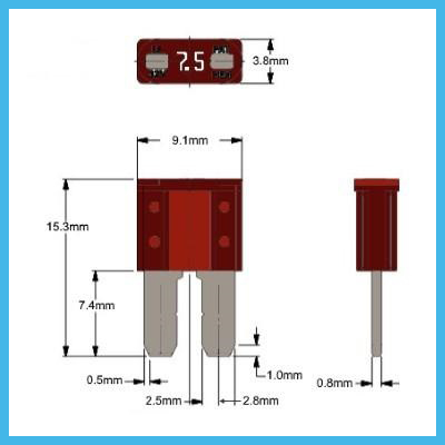 15 лезвие 32 вольт автомобиля Micro2 Amp Subminiature автоматическое сплавляет держатель Tan
