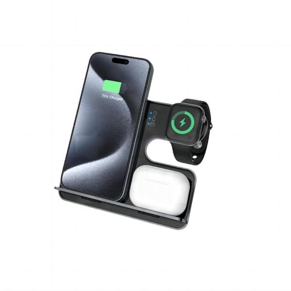 Detachable Braket Qi Standard 3in 1 Wireless Charging for Smart Devices