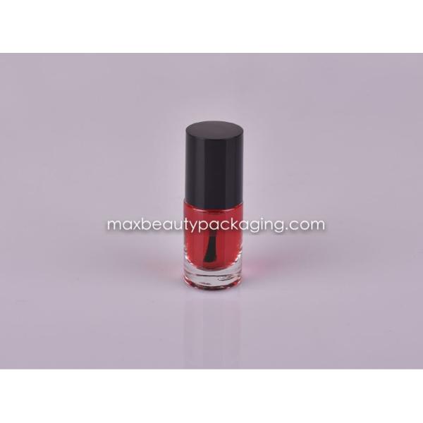 shiny black classic nail polish cap 9ml straight round nail polish bottle plastic cosmetic nail polish packaging