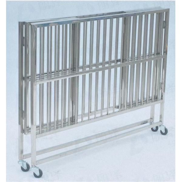 Large Foldable Stainless Steel Dog Cage with No Pattern and Push-up Closure