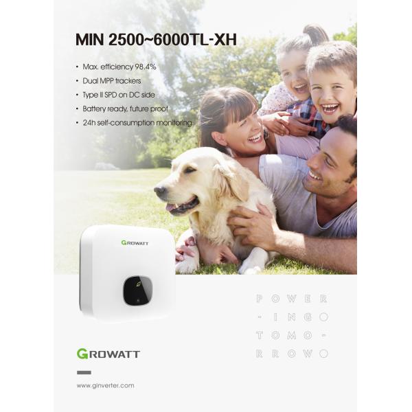 Growatt 5kw Solar Inverter MIN 5000TL-XH Single Phase Hybrid Solar Inverter With WIFI