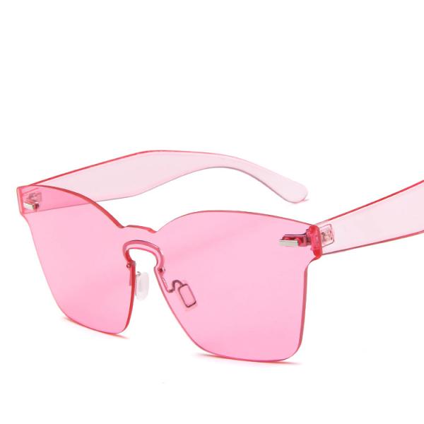 UV400 Rimless Square Frame One Piece Lens Band Packaging Women Hot Sale Sunglasses