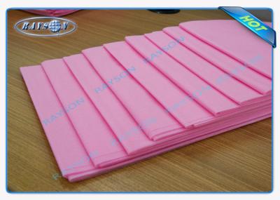 Folha de cama não tecida descartável cor-de-rosa do polipropileno da folha de cama do uso médico