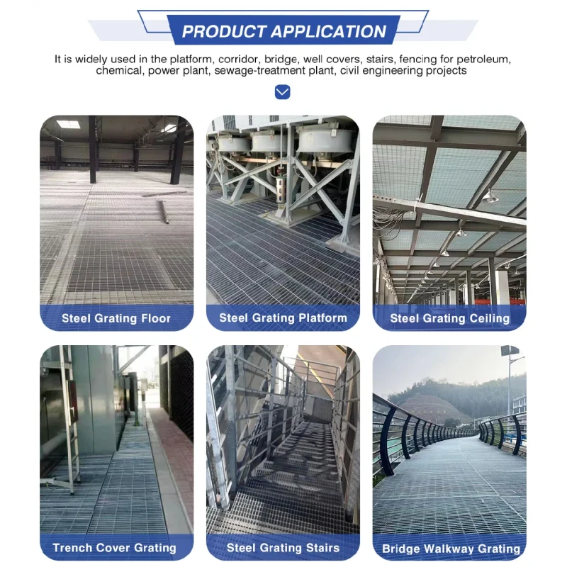 OEM Customized Hot Dipped Galvanized Plain/Serrated Steel Grating for Platform Walkway /Drain Trench Cover