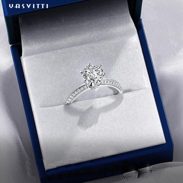 Diamond Band Rings das mulheres de Moissanite do festival de 22.1mm 2.52g Diamond Wedding Ring