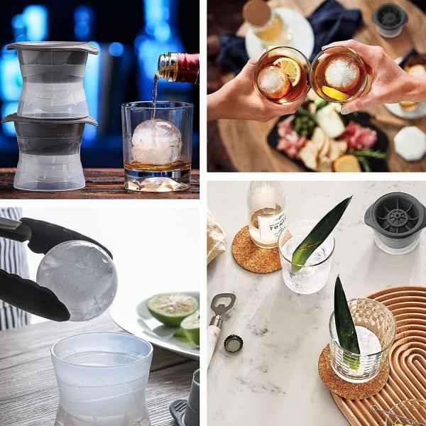 Prensa de congelador de silicone Esfera fabricante de bolas de gelo Molde grande redondo para uísque uísque coquetel bebidas bolas de gelo