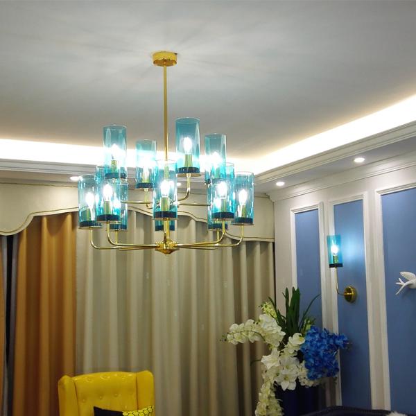 Indoor  Glass Modern Pendant Light 20000hrs Lifespan 3 Years Warranty