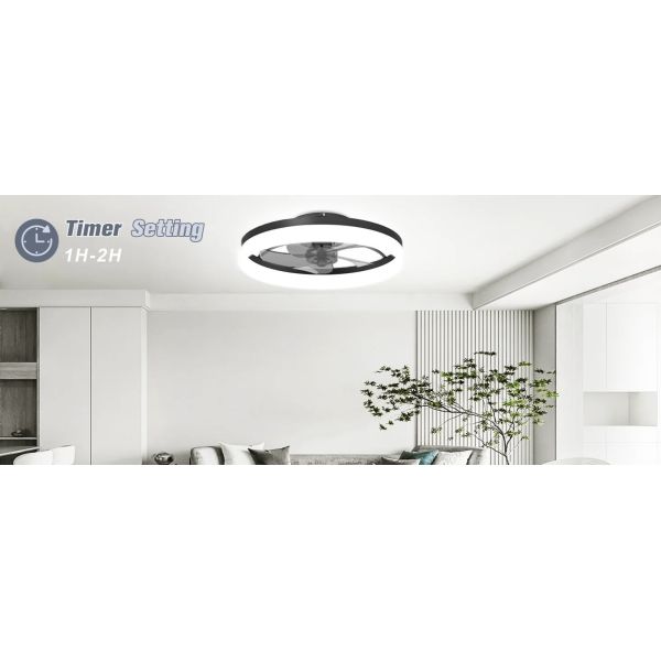 Bedroom Decor Ventilator Lamp Air Invisible Blades Retractable Smart Ceiling Fan with Lights(WH-CLL-70)