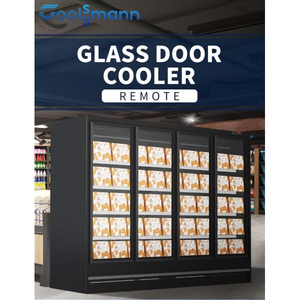 Супермаркет Коммерческая Вертикальная стеклянная дверь Вертикальная охладитель Витрина Холодильник Многоэтажный дистанционный