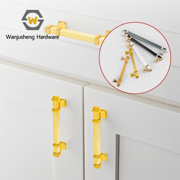 European-style Aluminum Alloy square Pull Handle Two-tone Spliced Vertical Grain Handle for Home Cabinet Drawer & Wardrobe Doors