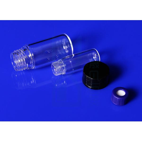 Botella reactiva del cuarzo claro de la silicona fundida 2.2g/Cm3 con el casquillo de la rosca de tornillo