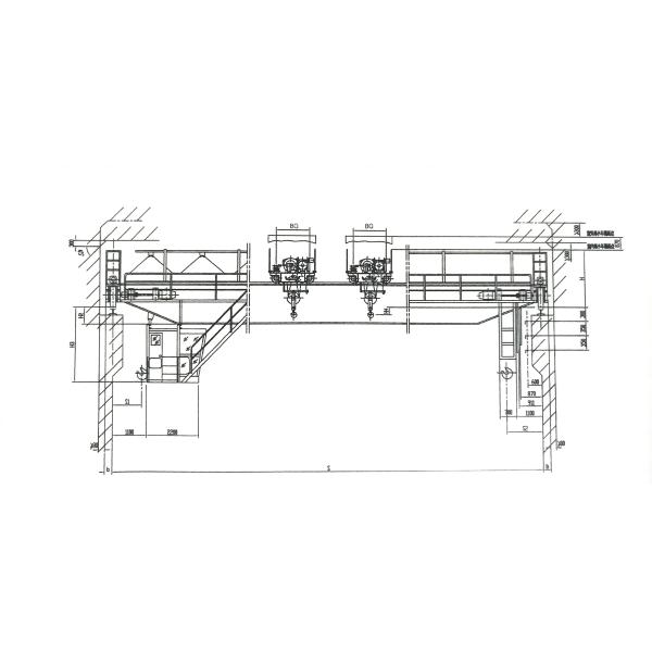 10+10T крана EOT прогона пяди 16m уровень надземного крана A5 вагонетки двойного двойной