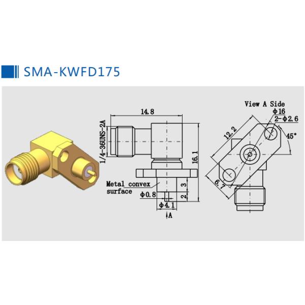 Gold Plated 1.3VSWR SMA RF Connector Right Angle SMA Connector Female 50Ohm