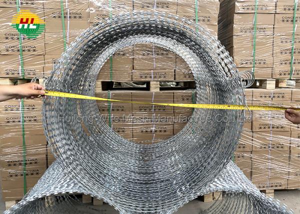 Arame farpado sanfona pesado 73cm do revestimento de zinco para o cerco da segurança