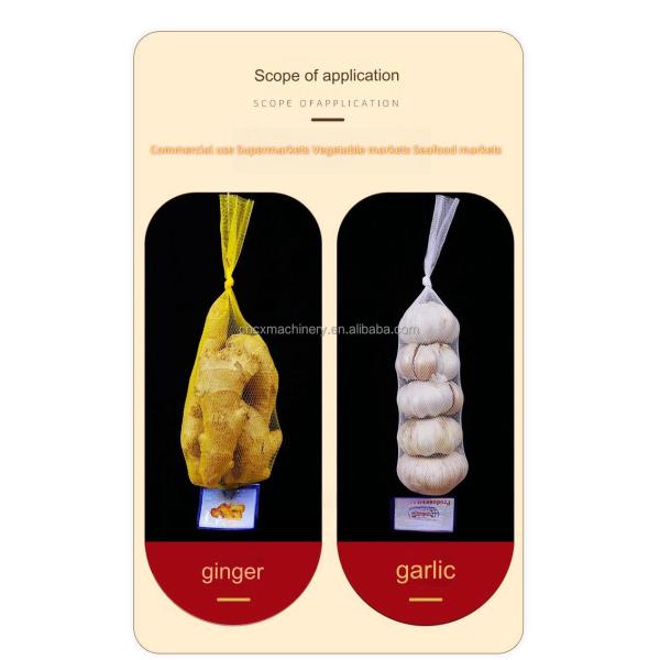 Customizable Supermarket Packaging Plastic Net Bag for Ginger Garlic Vegetable and Fruit