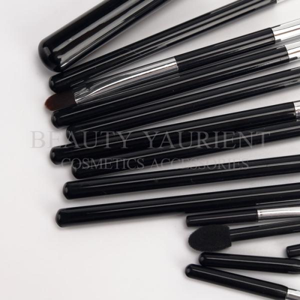 Portable Travel Mini Makeup Brush Set 14pcs Black Handle Vegan Makeup Brushes
