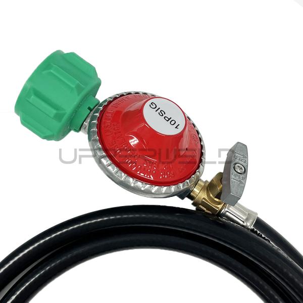 Regulador de propano de antorcha de soldadura de goma 0-5PSI Ajustable con manguera y válvula de GLP de 5FT