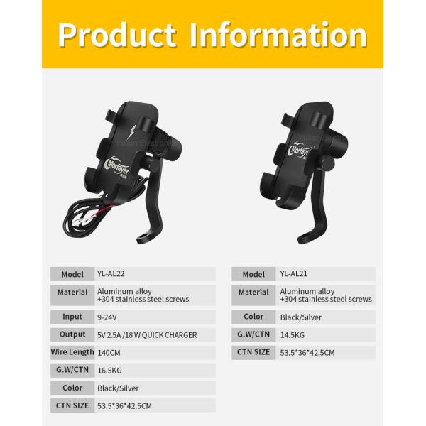 Rear Mirror Dirt Bike Phone Holder , 5V 2.5A Bmw Motorcycle Phone Mount