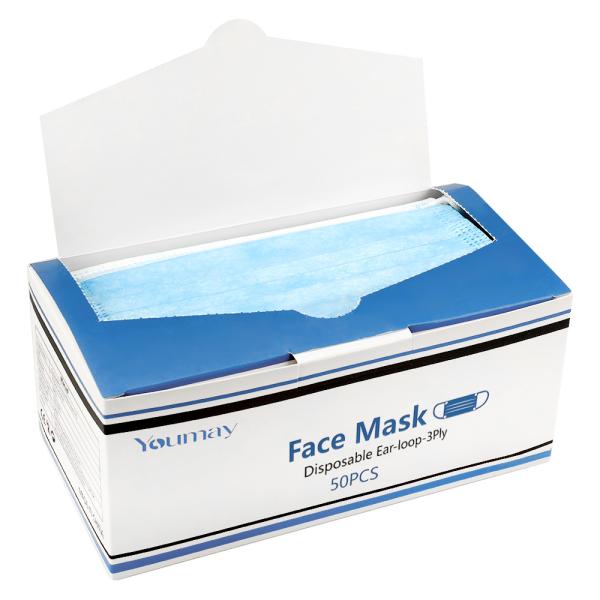 Manufacturer CE FDA in stock earloop anti dust virus Non-woven 3-ply disposable face mask