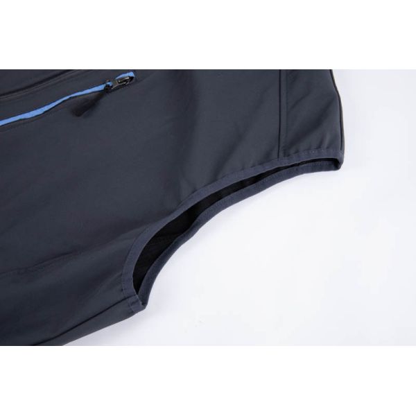 Men’s Softshell Work Vest with Contrast Zippers - Wind-resistant, Water-repellent, and Breathable Outdoor Gilet