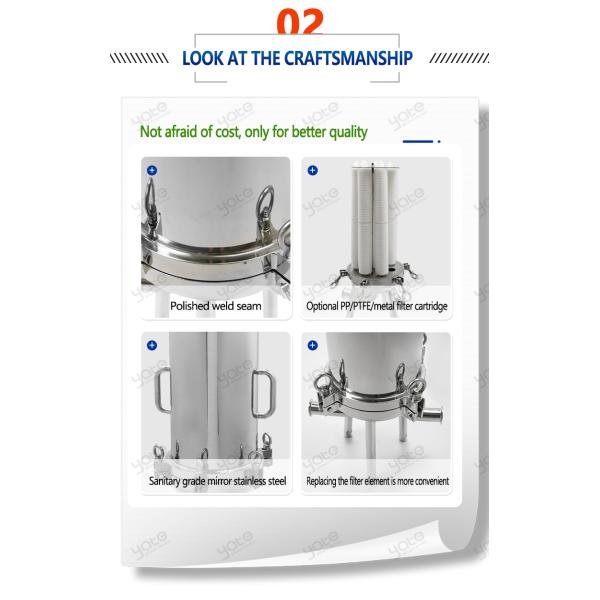 Electronics Industries Pure Water Filter Stainless Steel Multi Cartridge Filter Housing