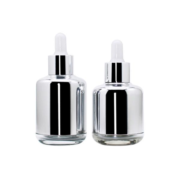 Silver 30ml 50ml Glass Cosmetic Bottles For Person Care Products