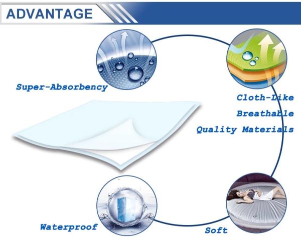 PE Backsheet Disposable Hygiene Underpad Non Woven Fabric