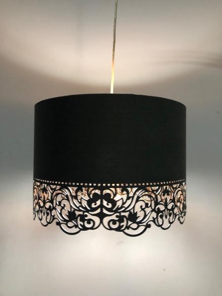 Easy Fit PVC Laser Cut Lampshade Copper Floral Engraved 400*220mm