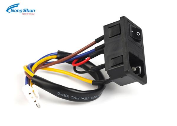 18awg JST VHR-4 Power Cord Cable 220v C14 PVC Jacket With Switch Telecommunication