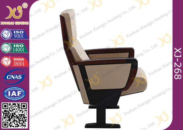 Elegant Foldable High Back Church Hall Chairs Stain Proof With Writing Tablet