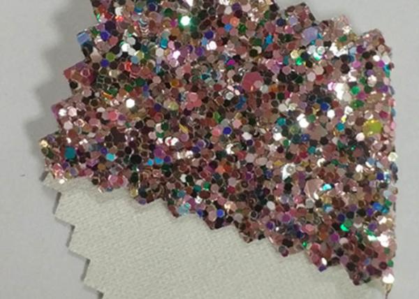 Mixed Color Glitter Cotton Fabric Pu Glitter Leather Fabric For Lady Shoes