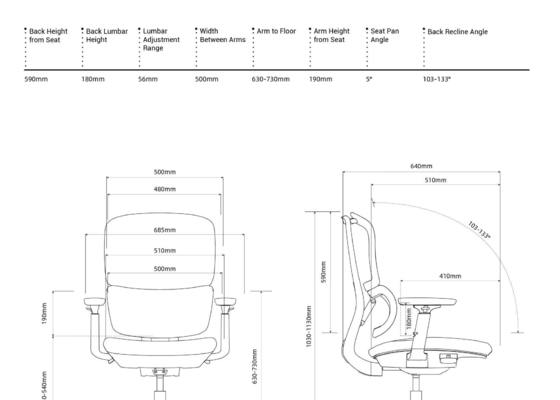 H2 Ergonomic Office Chair with 4.0 Dual-Back Design for Dynamic Spinal Support and Multiple Size Options