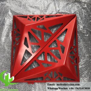 Panneau d'aluminium solide 3D pour façade en poudre revêtue de mur de rideau de couleur rouge