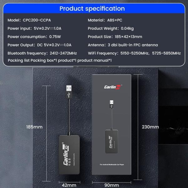 Carlinkit CCPA Android Auto Carplay Smart Link Usb Dongle Adapter With Android Auto Mirroring Projection System