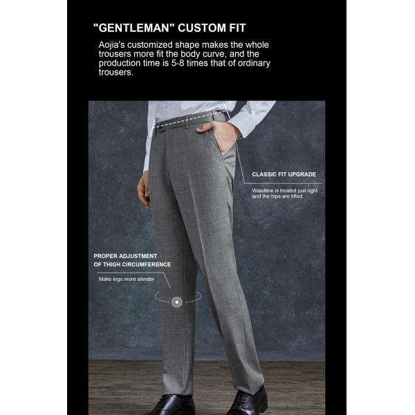 Плоские передние мужские тонкие хлопчатобумажные брюки для удобного и дышащего делового наряда