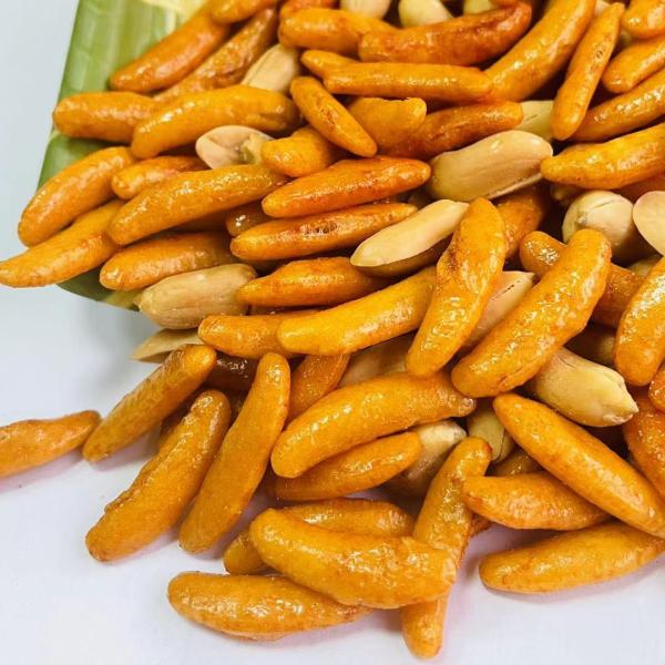 Plain Persimmon Japanese Chilli Rice Crackers Crunchy Texture