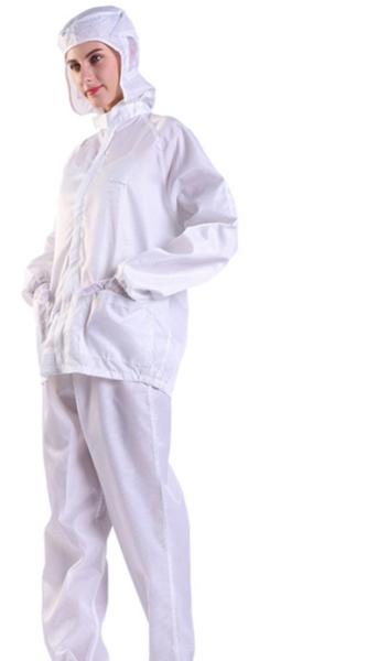 Dust Free Hooded Anti Static Garments ESD Safe Clothing Food Machinery Electronics