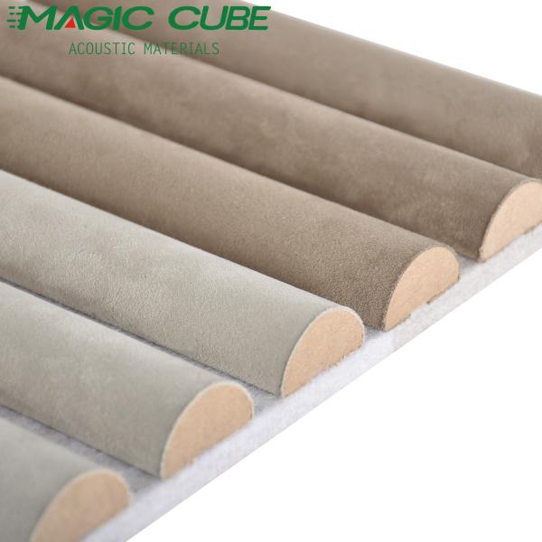600*2400mm Suede Wrapped Wood Slat Panels For Home Wall Decoration