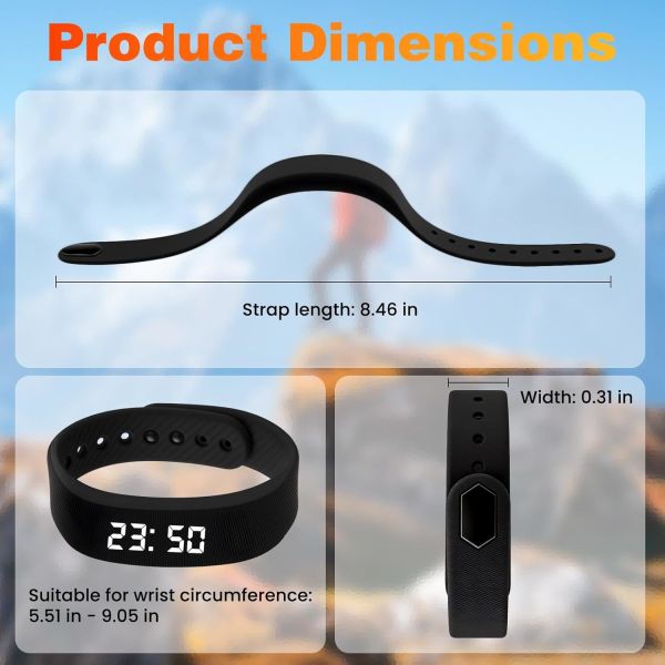 Manufacture Smart Bracelet Fitness Watch Alarm Clock Step Counter Smart Wristband Sport Sleep Monitor Smartband Vibrating Alarm Wristband Electric Clock Watch Shock Silent Sleeps Wrist Sleep Bracelet