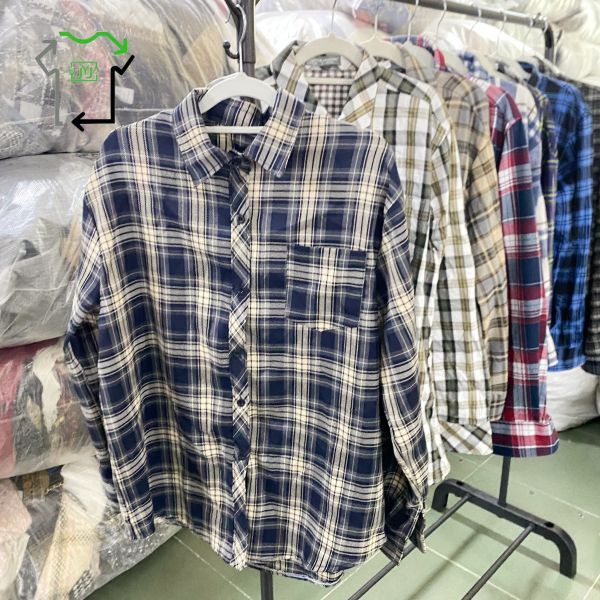 Men's And Women's Used Check Shirts Second Hand Winter Clothes Casual Style
