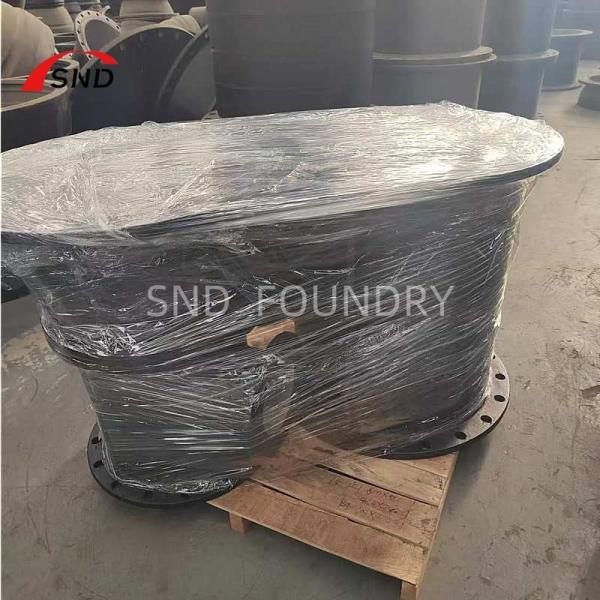 Ductile Iron Pipe Fittings All Flange Tees Black Color ISO2531 Standard