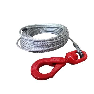 Élingue en câble d'acier pressé à haute efficacité pour la construction 7x19 avec crochets