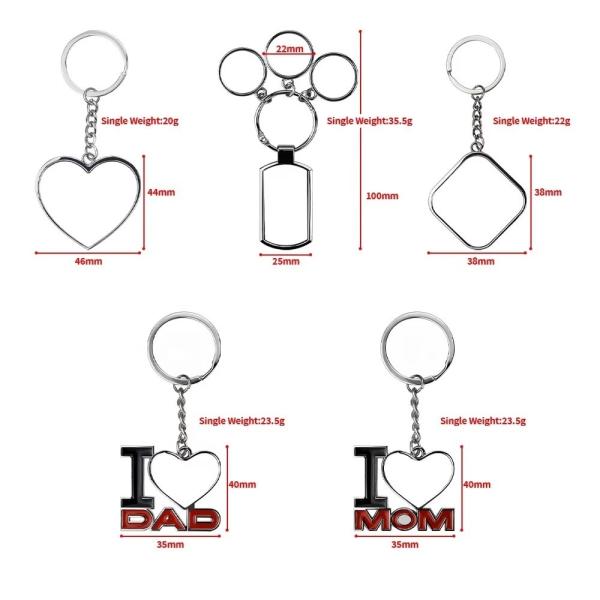 Personalized Unique Father'S Day Gifts I Love DAD PAPA Blank Metal Sublimation Keychain