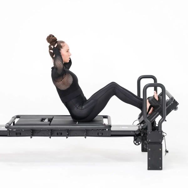 Low impact Megaformer Lagree using steel durable components optimized for gym and studio training sessions
