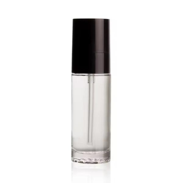 Bouteilles de cosmétiques en verre transparent Bouteilles de pompe à lotion écologique personnalisées