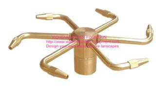 Stainless Steel Water Fountain Nozzles , Rotating Fountain Nozzle Heads With 6 Arms