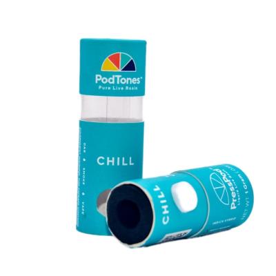 Custom Vape Child Resistant Paper Packaging Small Round Paper Tube with Clear Window